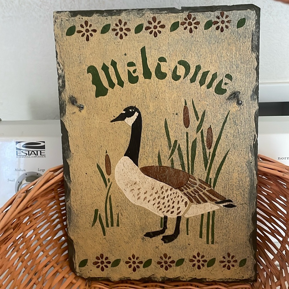 Hand Painted Canadian Canada North American Goose Slate Indoor Outdoor 10”X14”